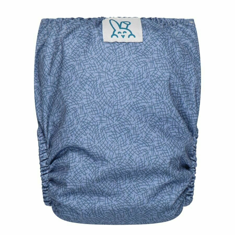 Couche lavable (Tout en Un) Criss Cross Blue (avec insert intégré)