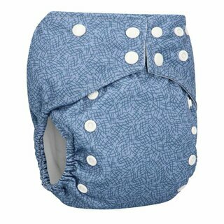 Couche lavable (Tout en Un) Criss Cross Blue (avec insert intégré)