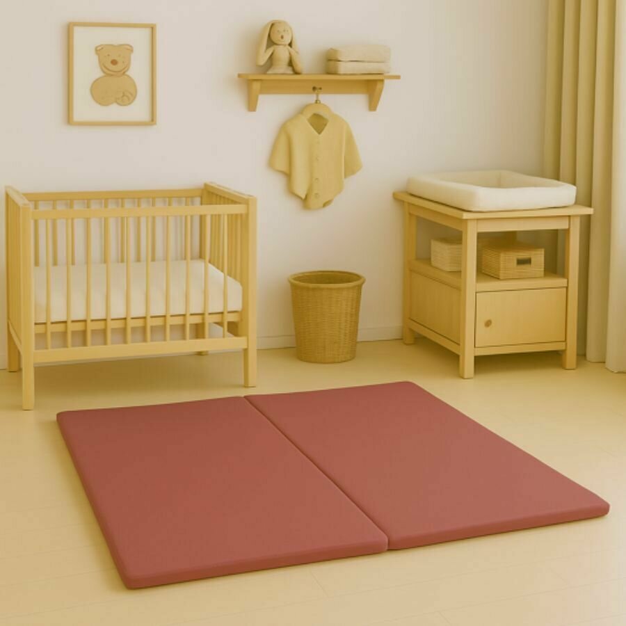 Tapis de sol imperméable pour bébé Tapis de sol bébé marsala